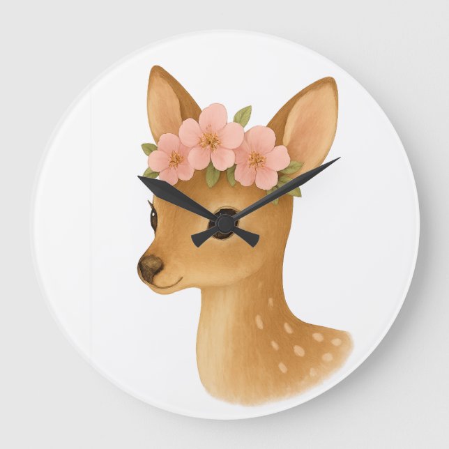 Gentle Deer Magic  Large Clock (Front)