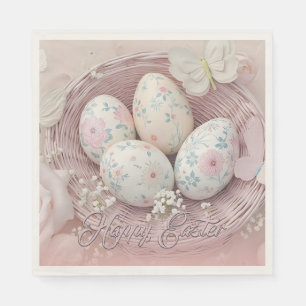 Gentle Easter Joy with Floral Motif Napkins