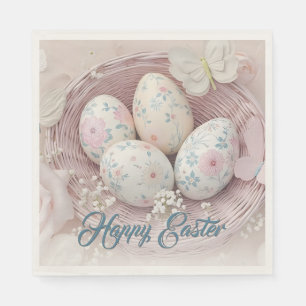 Gentle Easter Joy with Floral Motif Napkins