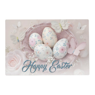 Gentle Easter Joy with Floral Motif Placemat