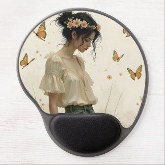 Gentle Elegance in a Butterfly Dance Gel Mouse Pad