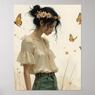 Gentle Elegance in a Butterfly Dance Poster