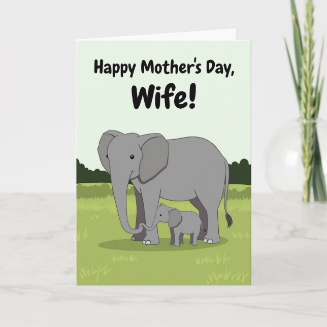 Gentle Elephant Love Art Card (Front)