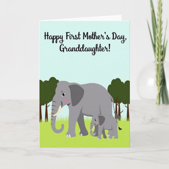 Gentle Elephant Mothers Day Card (Front)