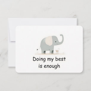 Gentle Elephant Woodland Animal Affirmation Card