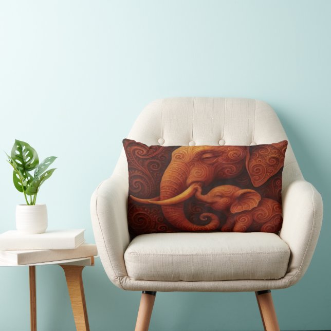 Gentle Elephants Lumbar Pillow (Chair)