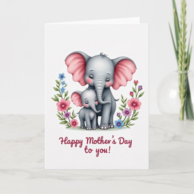 Gentle Embrace Cute Animal Card (Front)