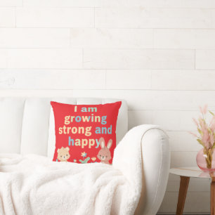 Gentle Encouragement Quote for Growing Minds Throw Pillow