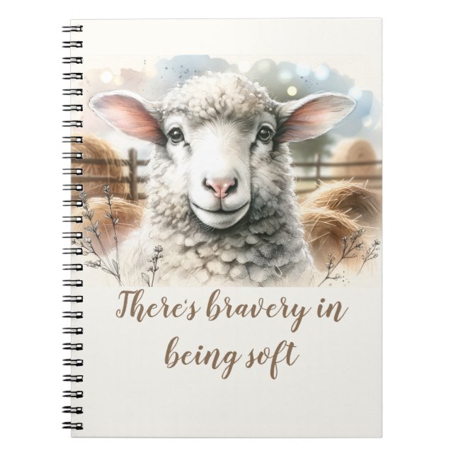 Gentle Ewe: Soft Wool Sheep Notebook (Front)