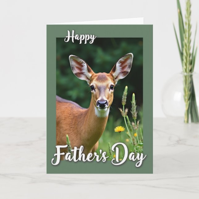 Gentle Fathers Day Deer Card (Front)