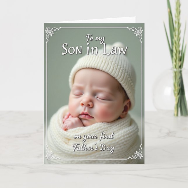 Gentle Fathers Day Newborn Card (Front)