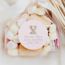 Gentle Feminine Pink Elephant Baby Shower