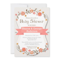 Gentle Floral Modern Baby Shower Invitation