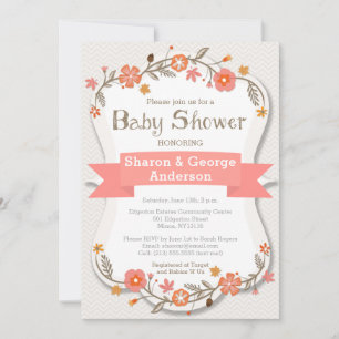 Gentle Floral Modern Baby Shower Invitation