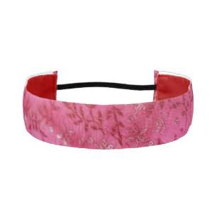 Gentle floral pattern, white flowers and pink twig athletic headband