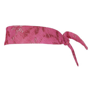 Gentle floral pattern, white flowers and pink twig tie headband