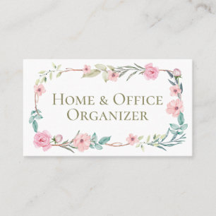 Gentle Floral Professional Organizer & De-Clutter Business Card