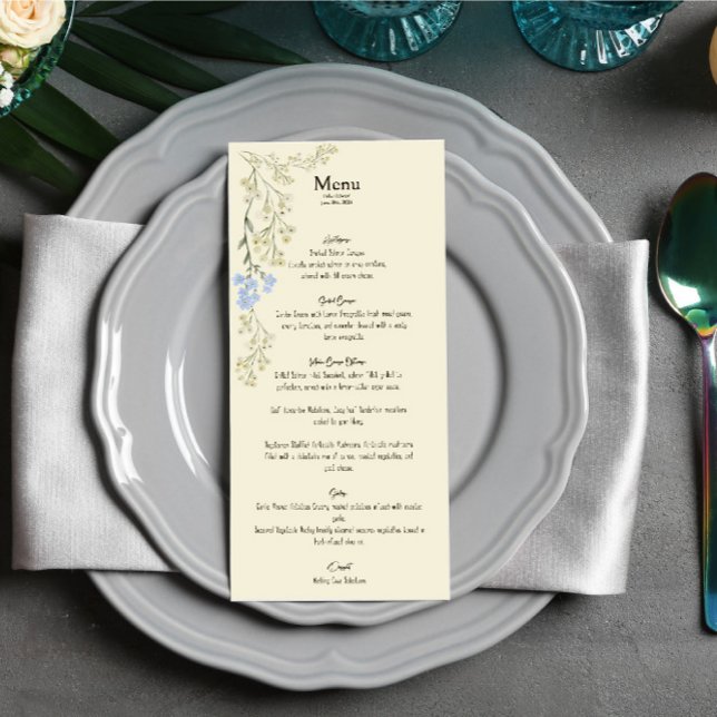 Gentle Floral Wedding Menu Card (Creator Uploaded)