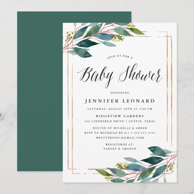 Gentle Foliage | Baby Shower Invitation (Front/Back)