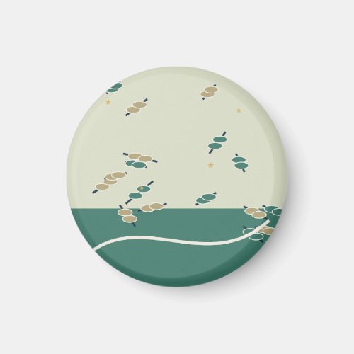 Gentle forest magic with leaves and stars magnet