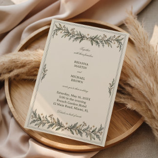 Gentle Garlands Of Sage Serenity Invitation