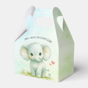 Gentle Giant Elephant Green Safari Baby Shower Favor Boxes
