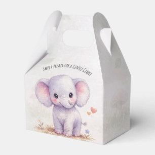 Gentle Giant Elephant Purple Safari Baby Shower Favor Boxes