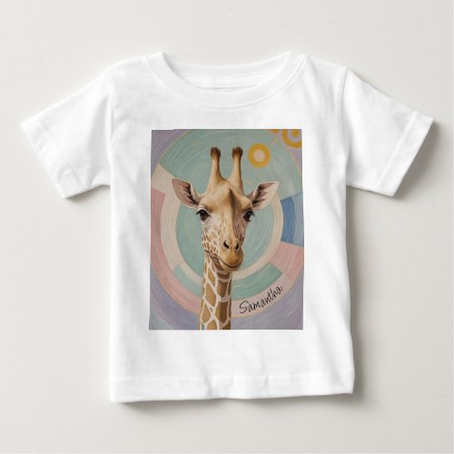 Gentle Giant Pastel Giraffe Baby T_Shirt