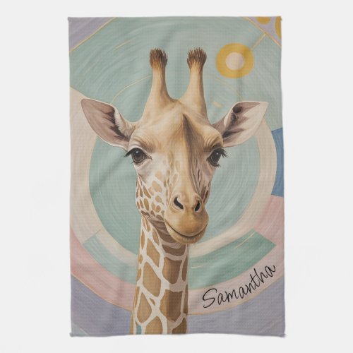 Gentle Giant Pastel Giraffe Kitchen Towel