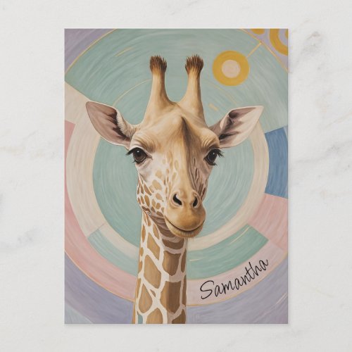 Gentle Giant Pastel Giraffe Postcard