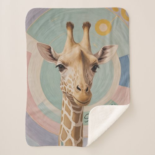 Gentle Giant Pastel Giraffe Sherpa Blanket