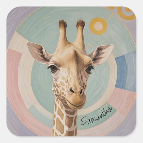 Gentle Giant Pastel Giraffe Square Sticker