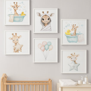 Gentle Giraffe Nursery Prints Peel And Stick Photo Tile