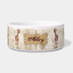 Gentle Giraffes Pet Bowl<br><div class="desc">Design By Nicole King © 2012 Custom Designs Available</div>