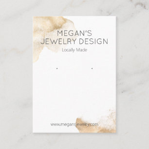 Gentle Gold Bronze Ink On White Earring Display Business Card
