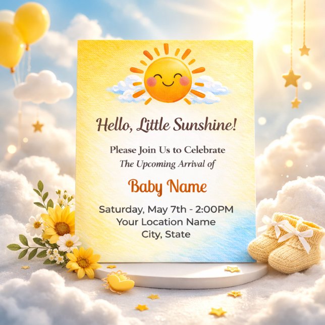 Gentle Golden Sun Celebration Invitation (Creator Uploaded)