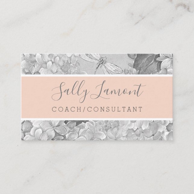 Gentle Gray and Peche Consultant Coach Business Card (Front)