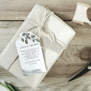 Gentle Greenery Watercolor Leaf Gold Dust Gift Tags