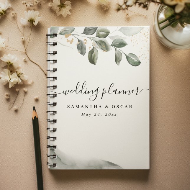  Gentle Greenery Watercolor Leaf | Gold Dust  Planner (Creator Uploaded)