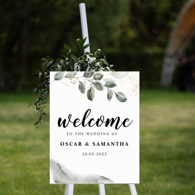  Gentle Greenery Watercolor Leaf | Gold Dust | Poster (Creator Uploaded)