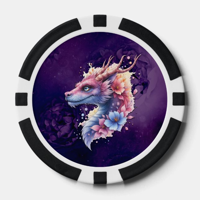 Gentle Guardian Dragon.  Poker Chips (Front)
