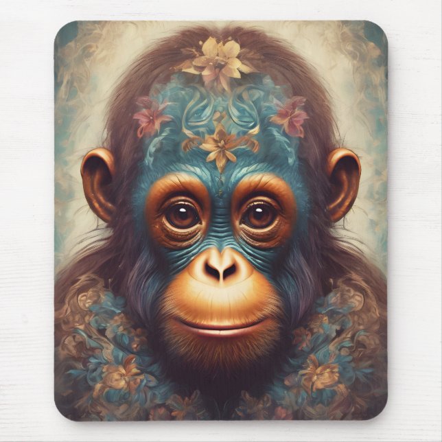 Gentle Guardian | Orangutan Art Mouse Pad (Front)