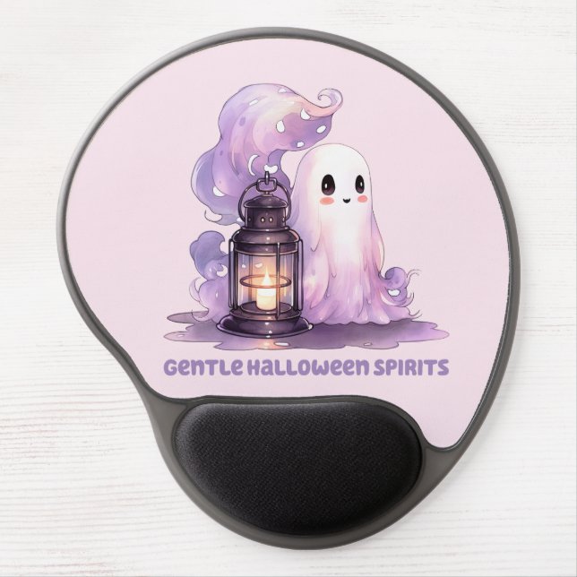Gentle Halloween Spirits - Pastel Ghost Gel Mouse Pad (Front)