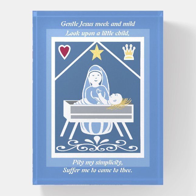Gentle Jesus meek and mild prayer Paperweight (Vertical)