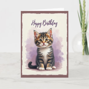 Gentle Kitten Birthday Card