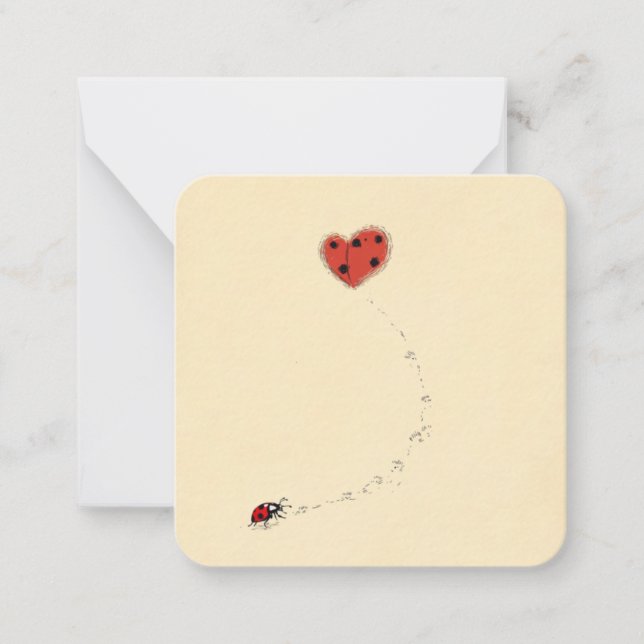 Gentle Ladybug Whisper | Nature-Inspired Note Card (Front)