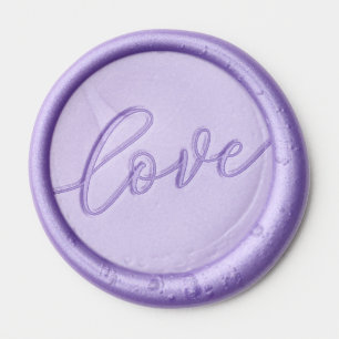 Gentle Lavender Cursive Love Seal Wax Seal Sticker