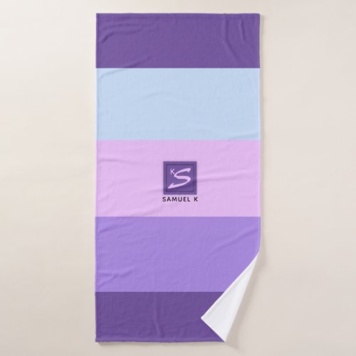Gentle Lavender Dreams Color Palette Monogram Bath Towel