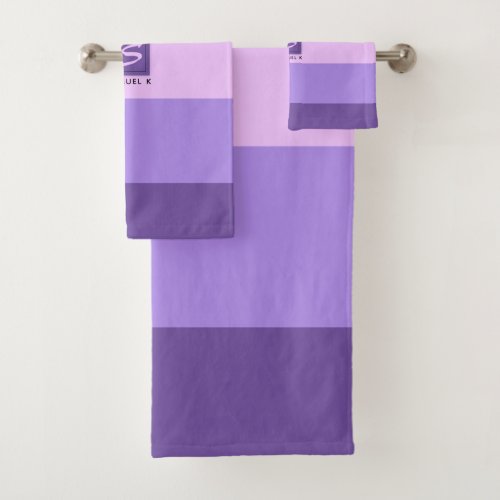 Gentle Lavender Dreams Color Palette Monogram Bath Towel Set