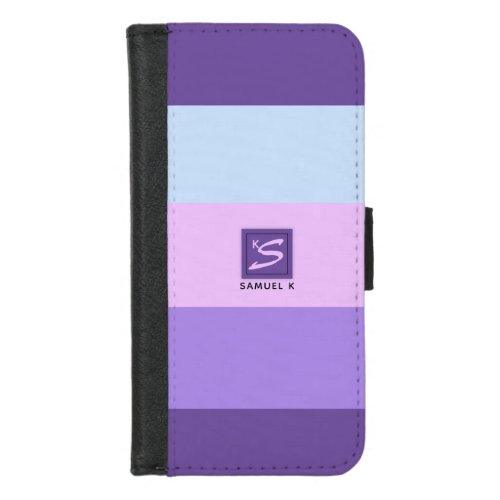 Gentle Lavender Dreams Color Palette Monogram iPhone 87 Wallet Case